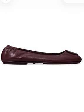 Tory Burch Plum Minnie Leather Travel Ballet Flats